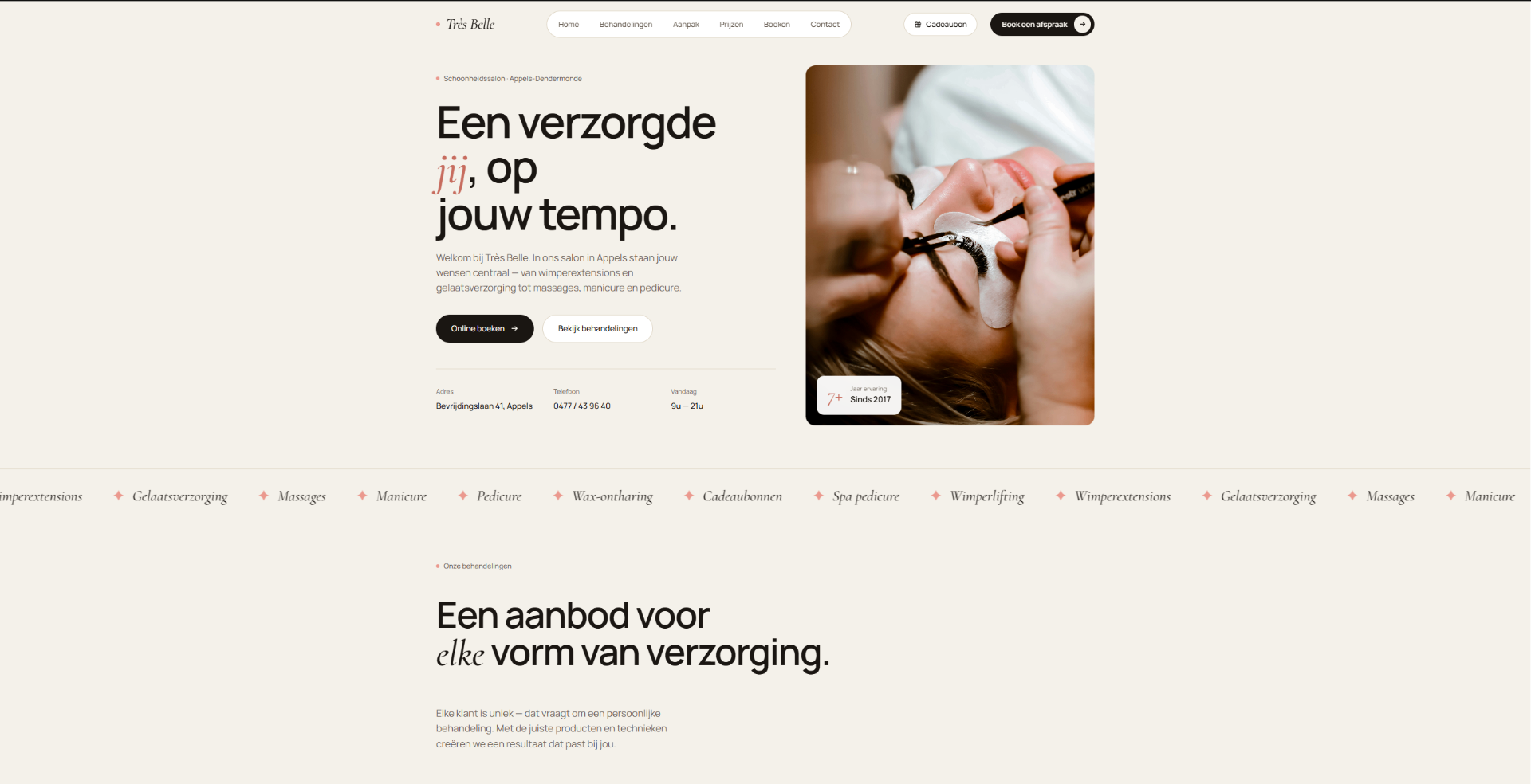 Voorbeeldwebsite Très Belle